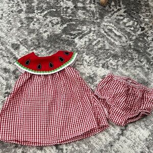 Starting Out Red and White Gingham Dress Set